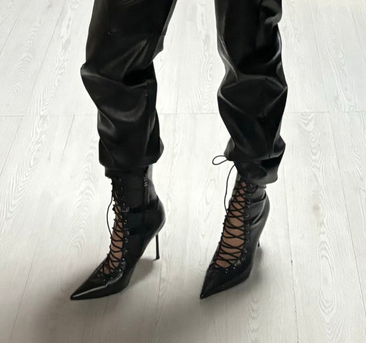 Lace up heels neri