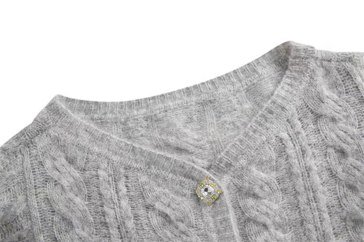 CARDIGAN GIOIELLI GRIGIO