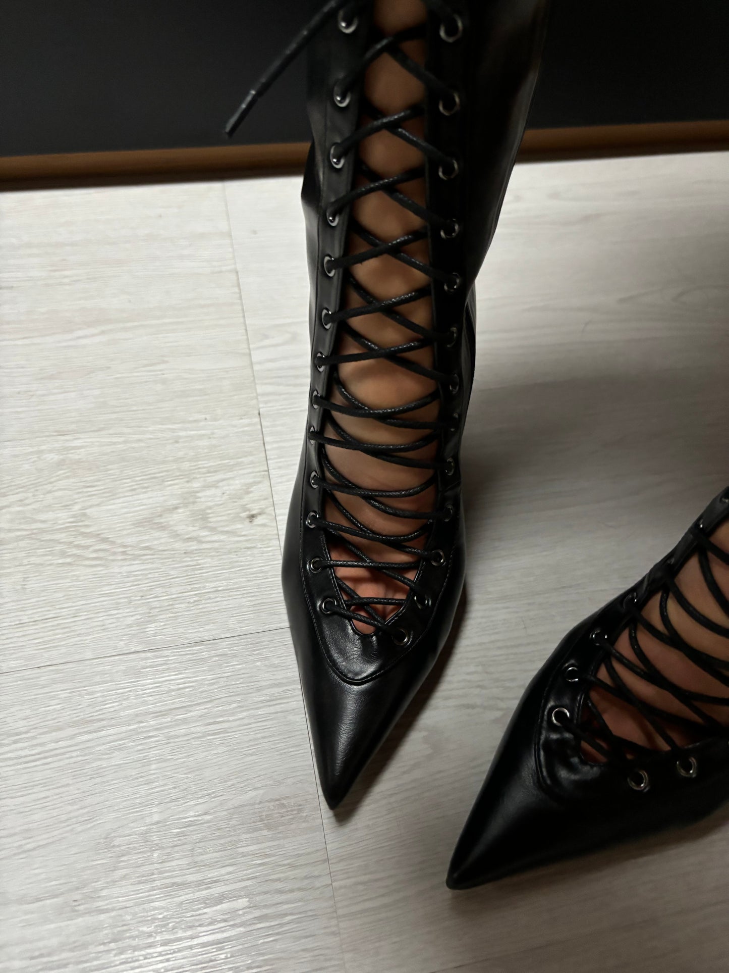 Lace up heels neri
