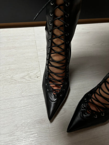 Lace up heels neri