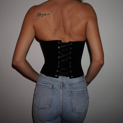 Corsetto nero in velluto