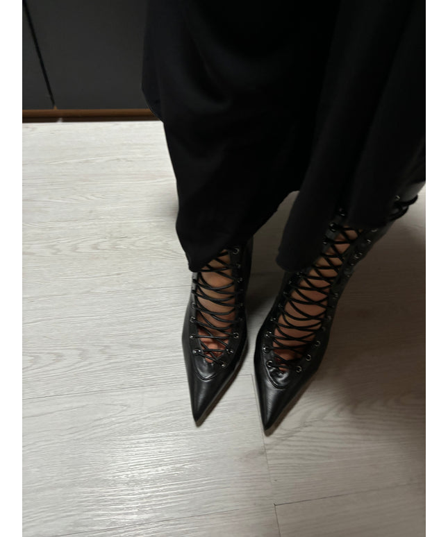 Lace up heels neri