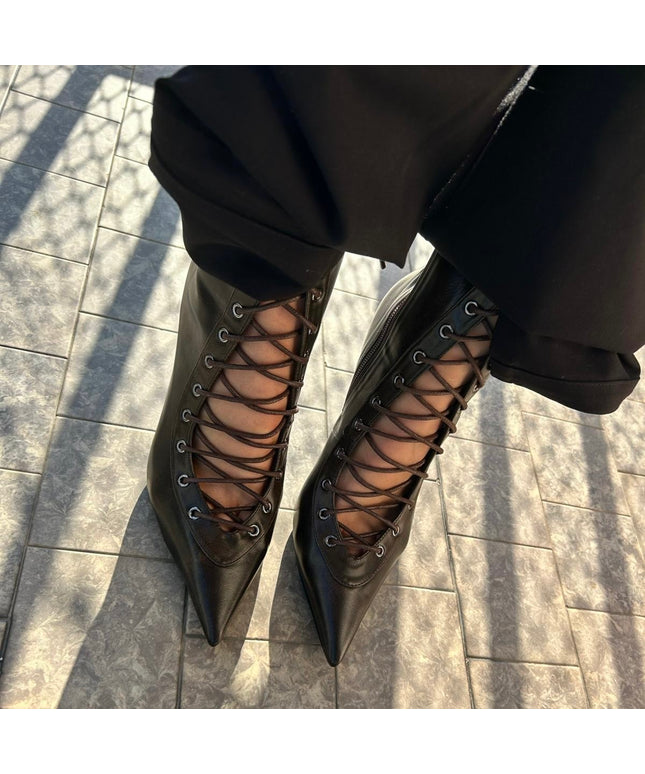 Lace up Heels Marrone Vintage