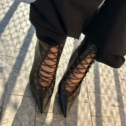 Lace up Heels Marrone Vintage