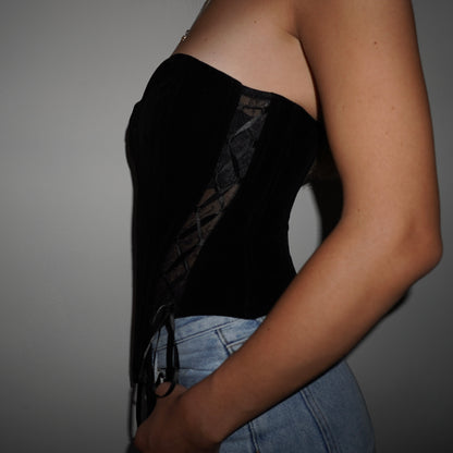 Corsetto nero in velluto