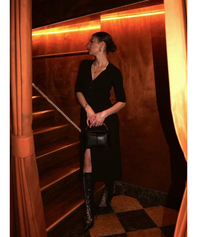 Lace up stivale nero