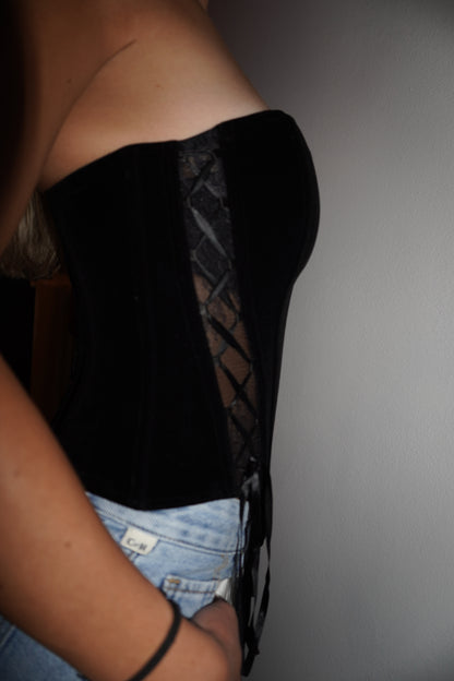 Corsetto nero in velluto