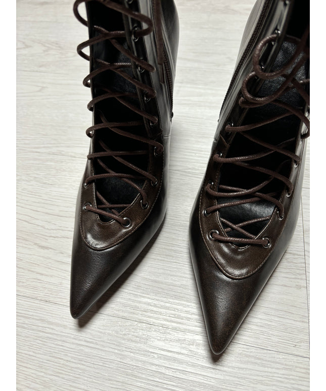 Lace up Heels Marrone Vintage