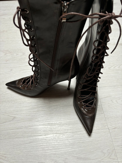 Lace up Heels Marrone Vintage