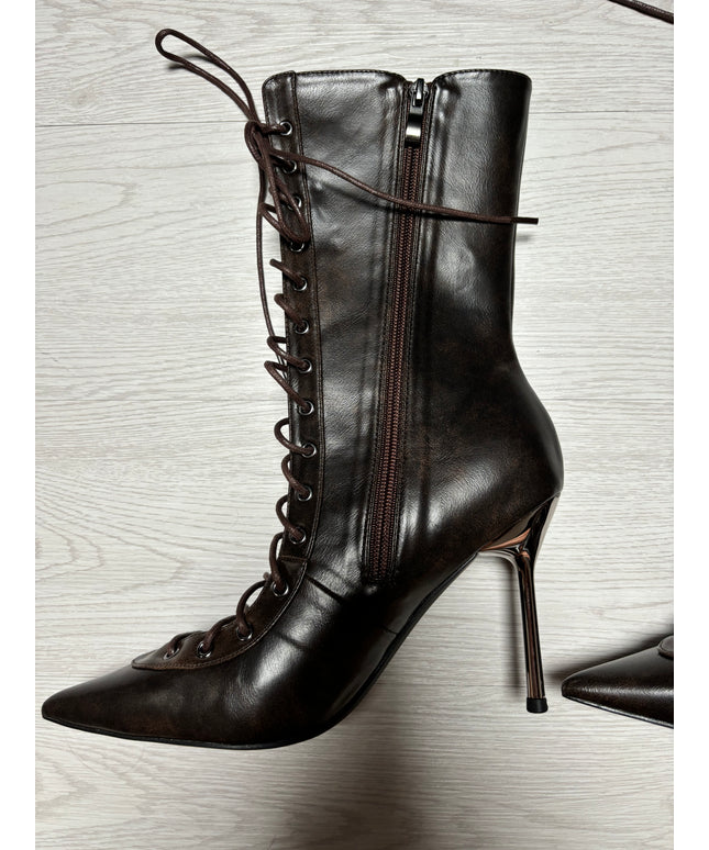 Lace up Heels Marrone Vintage