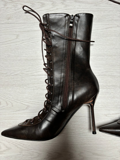 Lace up Heels Marrone Vintage