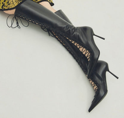 Lace up stivale nero